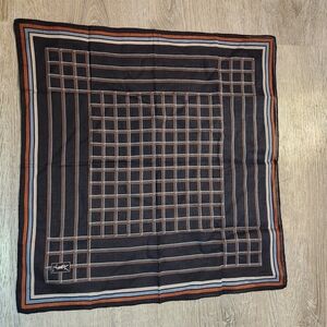 YSL Cotton Handkerchief Black and Brown Checkered  18x18